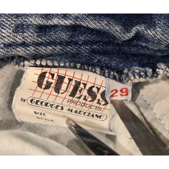 Vtg Guess Paris Jeans Georges Marciano Tapered High Rise Denim Size 24x29 Actual - Picture 3 of 14